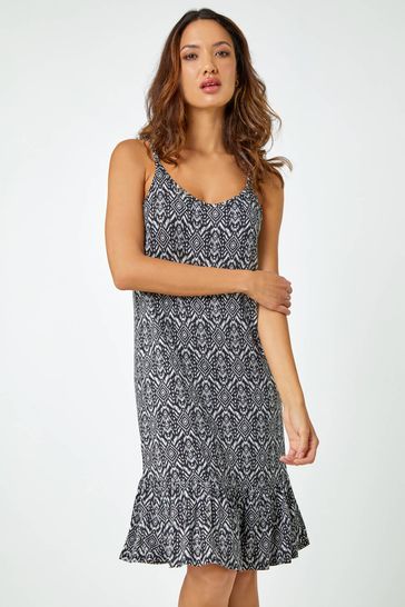 Buy Roman Roman Boho Print Strappy Stretch Dress from the Laura Ashley online shop