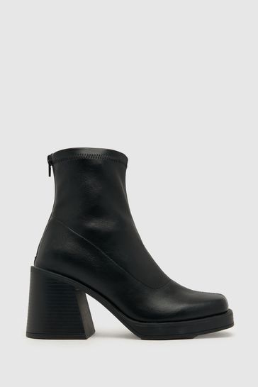 Schuh Brielle Platform Stretch Black Boots