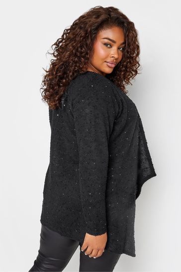 Buy Yours Curve Black Party Waterfall Cardigan from Next Austria