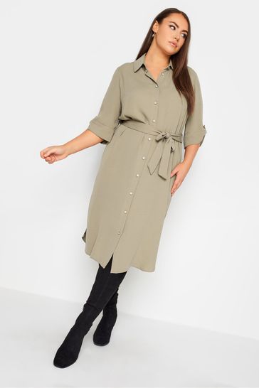 Yours Curve Natural Tab 3/4 Sleeve Dress