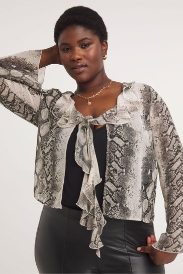Snake print sheer top online