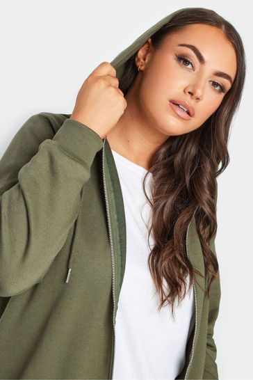 Buy Yours Curve Green Raglan Zip Thruough Hoodie from Next Singapore