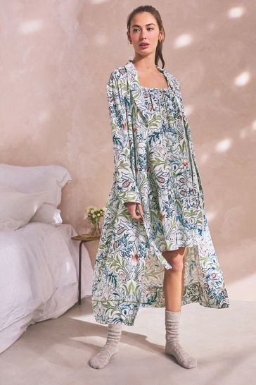 Navy Morris & Co. Floral Robe