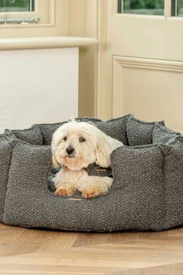Lords and Labradors Grey High Sided Boucle Dog Bed
