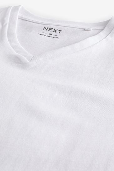 Buy White 10 pack Regular Fit 100 Cotton V Neck Underwear T Shirts from Next Bahrain