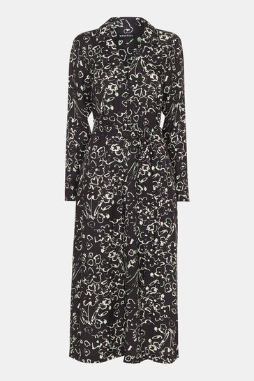 Buy Whistles Scribble Bouquet Midi Black Dress from Next USA