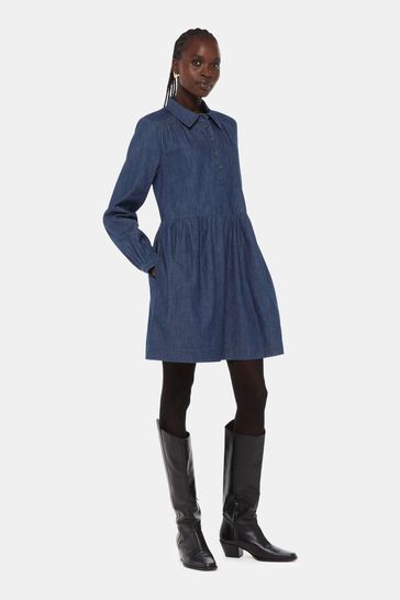 Whistles blue shirt dress online