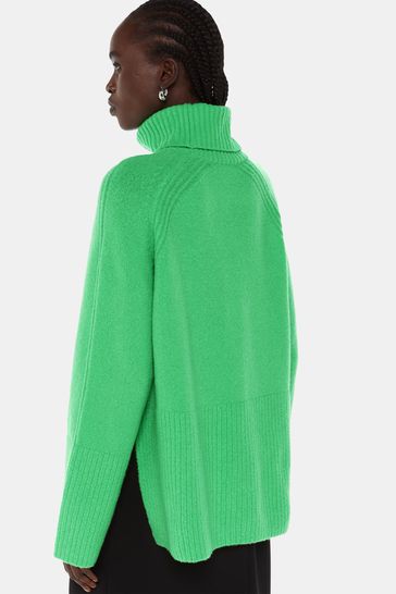 Buy Whistles Green Textured Rib Detail Roll Neck Jumper from Next