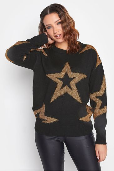 Long Tall Sally Black Tinsel Star Jumper