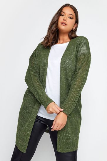 Yours Curve Green Edge To Edge Cardigan