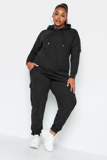 Black ribbed hoodie hotsell