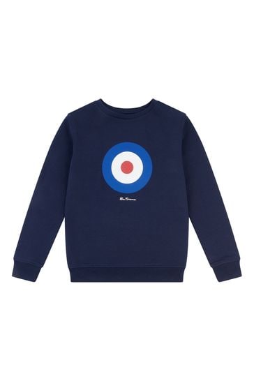 Ben Sherman Boys Blue Target Crew Neck Sweatshirt