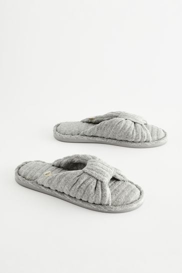 Buy Grey Knot Mule Slider Slippers from Next Kuwait