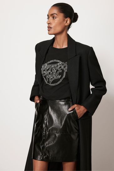 Mint velvet black satin skirt clearance