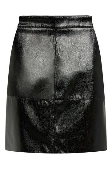 Mint velvet black 2025 faux leather mini skirt
