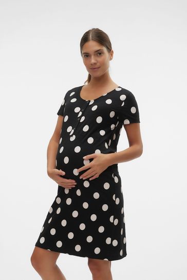 Mamalicious Black Maternity 2-In-1 Nursing Night Dress