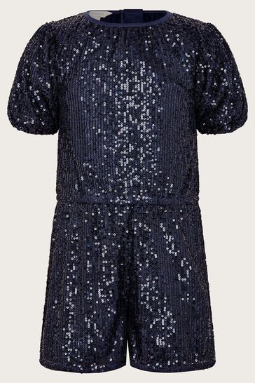 Monsoon Blue Sequin Playsuit