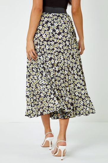 Buy Dusk Black Ditsy Spot Print Pleated Skirt from the Next UK online shop