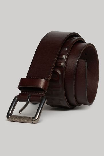 Superdry Dark Brown Vintage Branded Belt