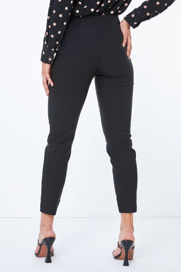 Roman Black Petite Full Length Stretch Trousers