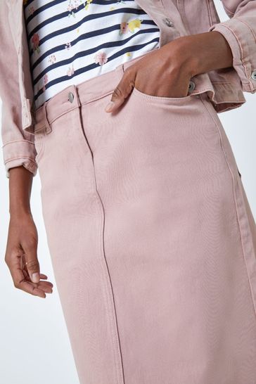Buy Roman Pink A Line Knee Length Denim Skirt from Next Ireland