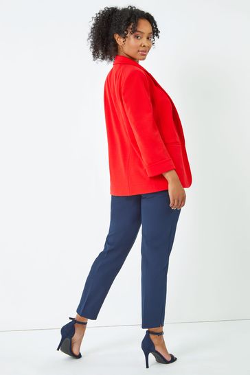 Plus size top red blazer uk