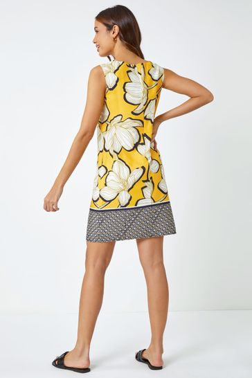 Buy Roman Yellow Floral Border Print Shift Dress from Next Ireland