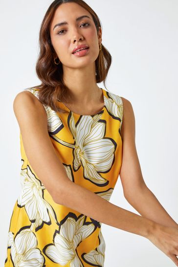 Border print shift dress discount