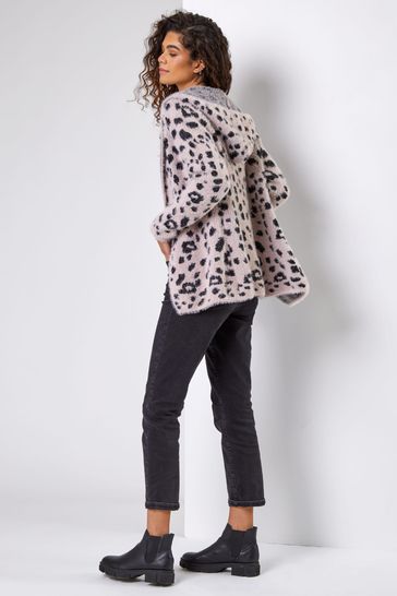 Leopard print hooded cardigan discount