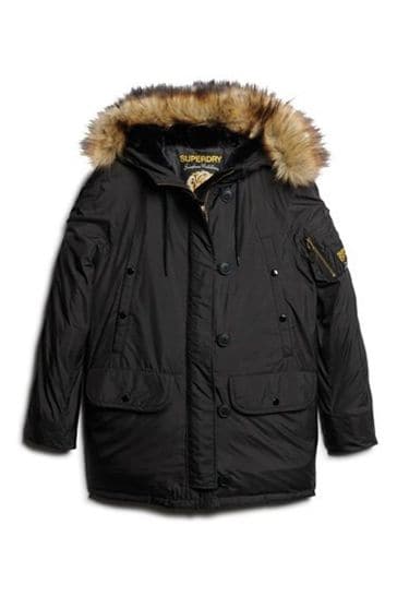 Buy Superdry Black Military Hooded MA1 Parka Coat from Next Luxembourg