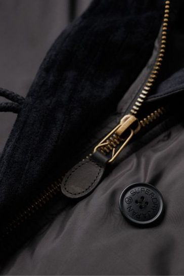 Black cheap military parka
