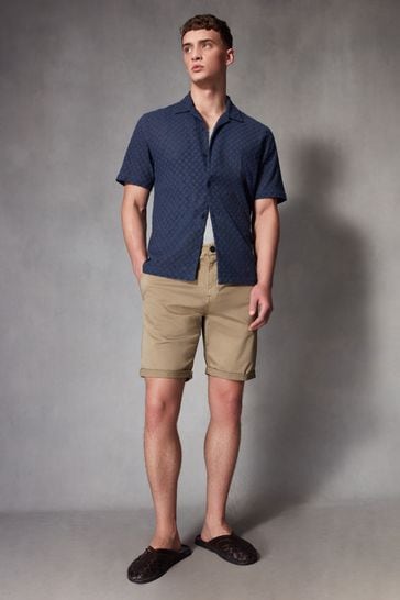Buy Stone Slim Fit Premium Laundered Stretch Chino Shorts from Next Saudi Arabia