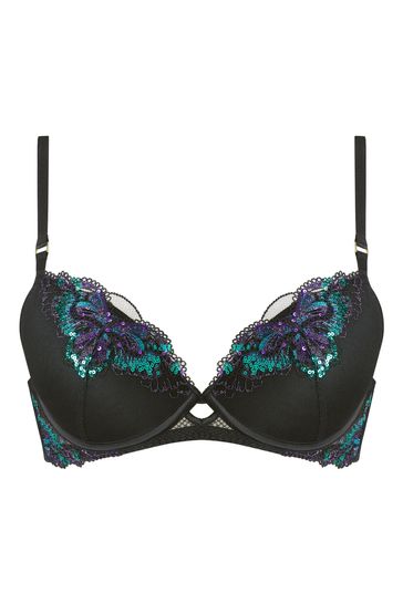 Ann Summers Icon sequin lingerie set in black