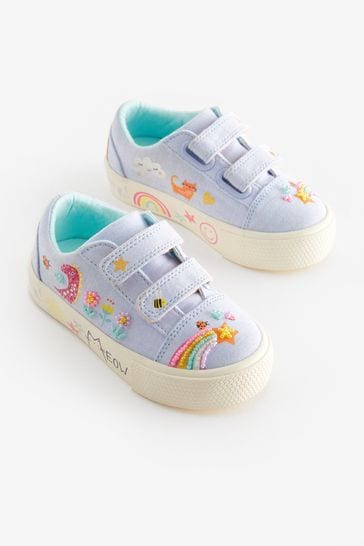 Blue Rainbow Wide Fit (G) Embellished Trainers