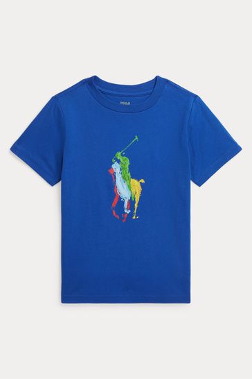 Buy Polo Ralph Lauren Blue Big Pony Cotton Jersey T Shirt from
