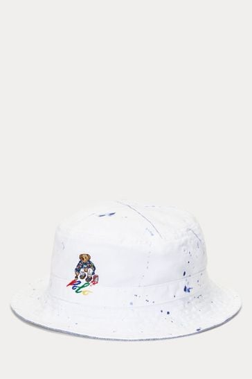 Polo Ralph Lauren Kids White Bear Graphic Bucket Hat