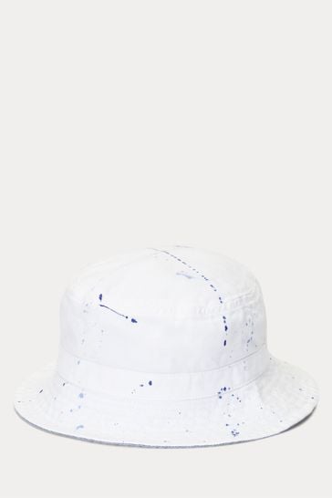 White ralph lauren bucket hat on sale