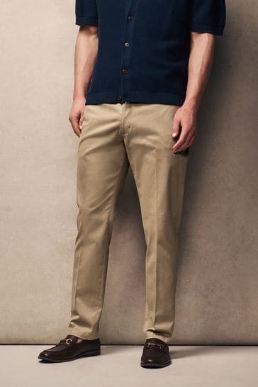 Stone Slim Fit Stretch Sateen Chino Trousers