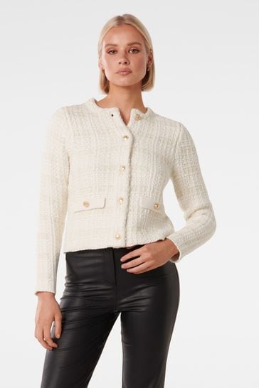 Buy Forever New Cream Amy Textured Knit Cardigan from Next Hungary