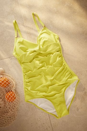 Yellow tummy control swimsuit discount