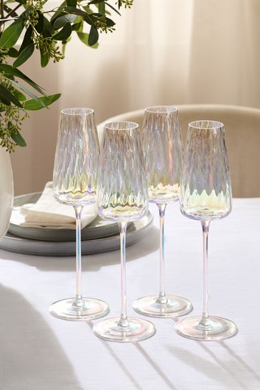 Buy Set of 4 Alessia Champagne Flutes from the Laura Ashley online shop