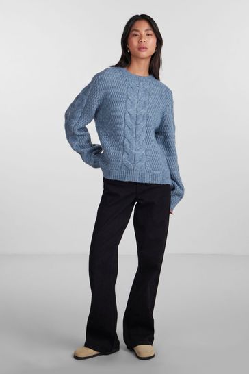 Blue chunky knit sales jumper