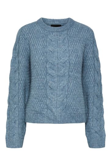Blue chunky outlet knit jumper