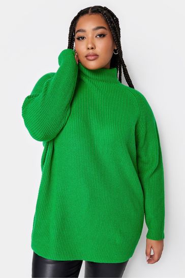 Green ribbed jumper hotsell