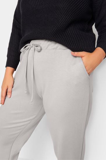Buy Yours Curve Grey Elasticated Cuff Side Pocket Trousers from
