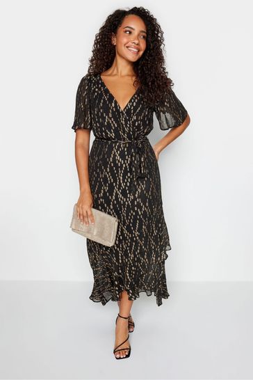 Buy M Co Black Metallic Wrap Ruffle Dress from the Next UK online shop