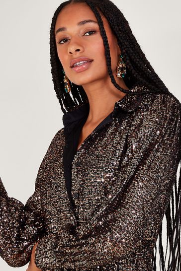 Monsoon silver sequin dress 2025