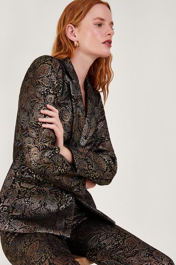 Buy Monsoon Joni Jacquard Black Jacket from Next Ireland