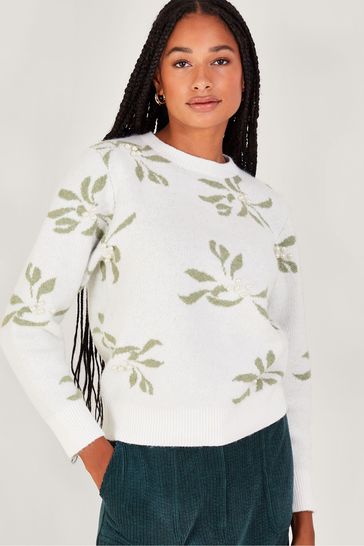 Buy Monsoon Natural Mia Mistletoe Jumper from Next Luxembourg