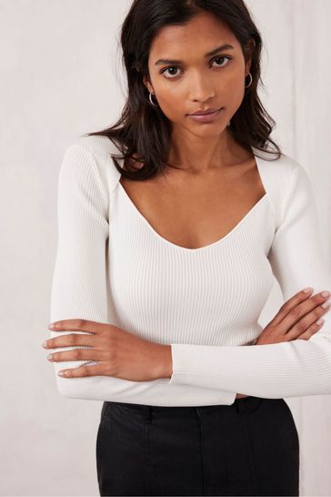 Mint velvet ivory square neck top on sale